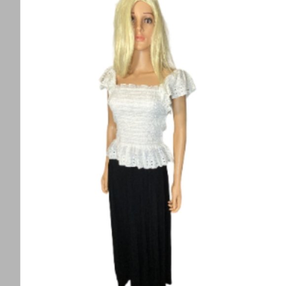 NWT House of Harlow 1960 REVOLVE Smocked Eyelet Top Boho Cotton S MSRP $160 - Picture 15 of 15